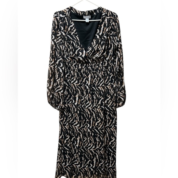 Sofia Vergara Women's Empire Maxi Dress with Long Sleeves, Mid Calf Size L - Picture 4 of 4
